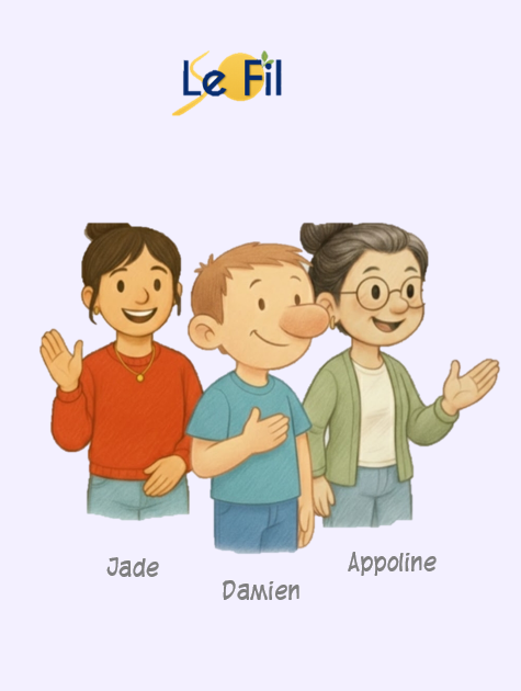 Damien, Jade et Apolline